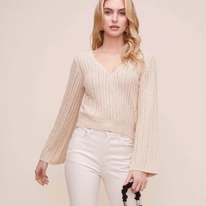 ASTR the Label Pointelle wrap sweater